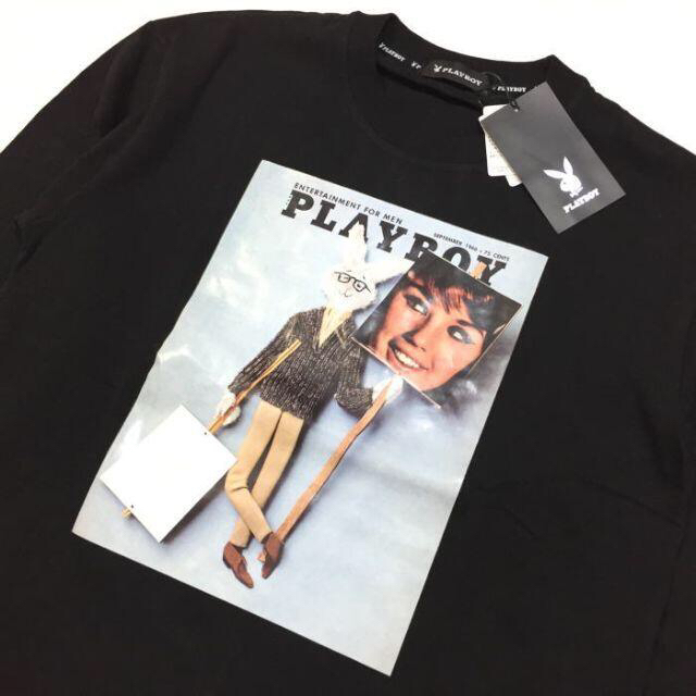 PLAYBOY(プレイボーイ)の新品 正規　Ｍ　PLAYBOY プレイボーイ　ロンＴ　長袖Ｔ フォトプリント メンズのトップス(Tシャツ/カットソー(七分/長袖))の商品写真