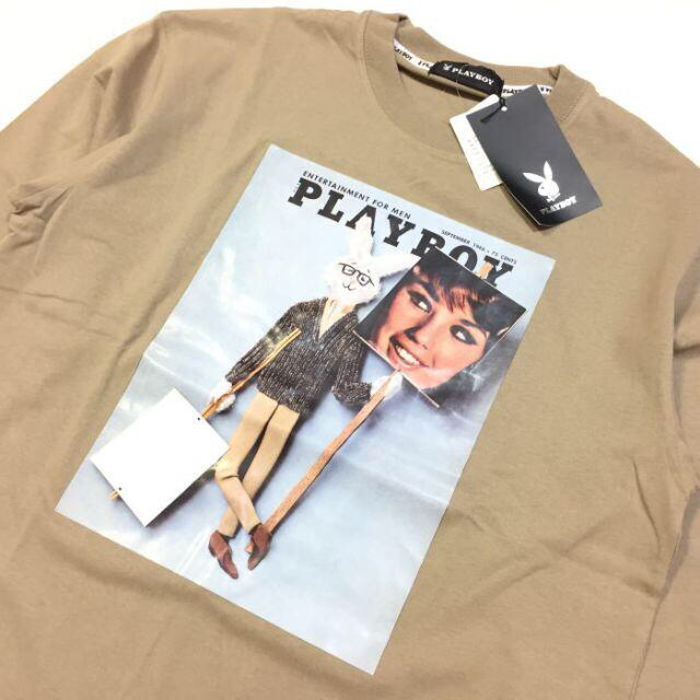 PLAYBOY(プレイボーイ)の新品 正規　Ｌ　PLAYBOY プレイボーイ　ロンＴ　長袖Ｔ フォトプリント メンズのトップス(Tシャツ/カットソー(七分/長袖))の商品写真