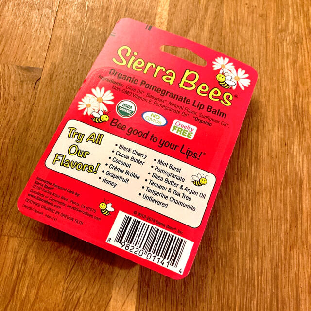 【新品未開封】シエラビーズオーガニックリップバームザクロSierra Bees コスメ/美容のスキンケア/基礎化粧品(リップケア/リップクリーム)の商品写真
