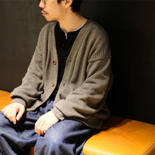 コモリ(COMOLI)のphlannel Cotton Linen Guernsey Cardigan(カーディガン)