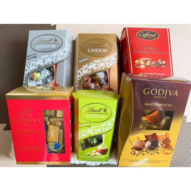 Lindt(リンツ)のGODIVAナポリタン マスターピース＆リンツ カファレル 61個 食品/飲料/酒の食品(菓子/デザート)の商品写真