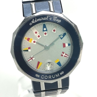 コルム(CORUM)のコルム CORUM アドミラルズカップ 39.610.30V50B ガンブルー デイト 腕時計 SS ネイビー×シルバー(腕時計)