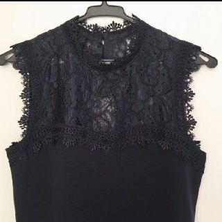 ザラ(ZARA)のH＆M レース切替ノースリーブトップス(タンクトップ)