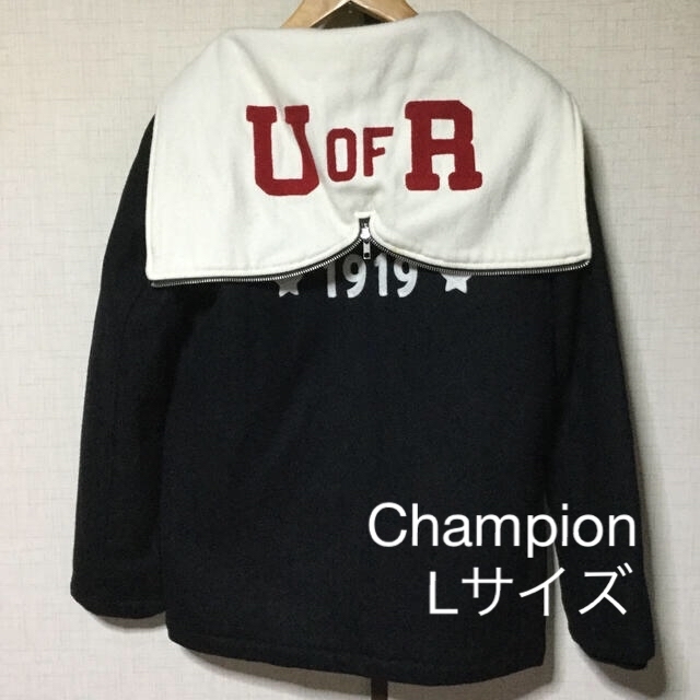 *値下げ ¥7444→¥5777 チャンピオン フード付き スタジャン 黒 L