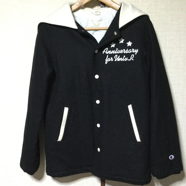 *値下げ ¥7444→¥5777 チャンピオン フード付き スタジャン 黒 L