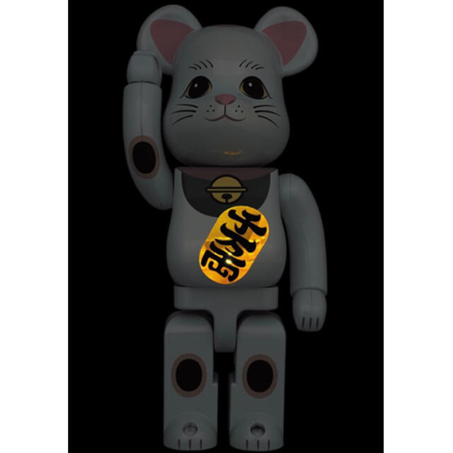 MEDICOM TOY(メディコムトイ)のBE@RBRICK 招き猫 白メッキ 発光 400％　送料込み エンタメ/ホビーのフィギュア(その他)の商品写真