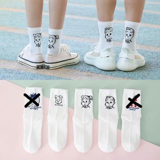 クツシタヤ(靴下屋)の3足♥韓国　白ソックス　靴下　オサムグッズ　Osamu goods(キャラクターグッズ)