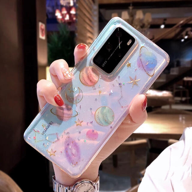 GALAXYケース　クリアーカラー　星空＊宇宙ラメグリッター♡ スマホ/家電/カメラのスマホアクセサリー(Androidケース)の商品写真