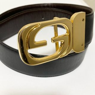 Gucci   リバーシブル オールド グッチ GG バックル ベルト 黒茶の通販