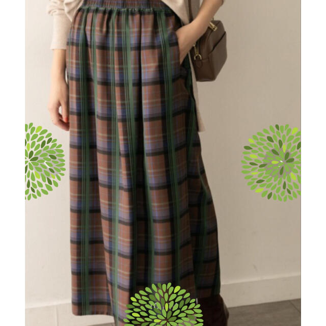 URBAN RESEARCH(アーバンリサーチ)の美品 アーバンリサーチ 秋色カラー✻ウール混チェックロングスカート レディースのスカート(ロングスカート)の商品写真
