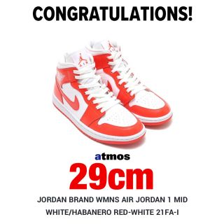 ナイキ(NIKE)のNIKE WMNS AIR JORDAN 1 MID WHITE/ORANGE(スニーカー)