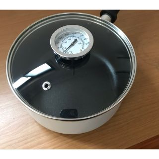 温度計付き焙煎片手鍋 16㎝　焙煎機　焙煎器　サンプルロースター　 鍋焙煎(調理道具/製菓道具)