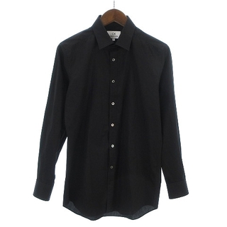 カルバンクライン(Calvin Klein)のカルバンクライン シャツ 長袖 レギュラーカラー 無地 コットン 黒 S(シャツ)