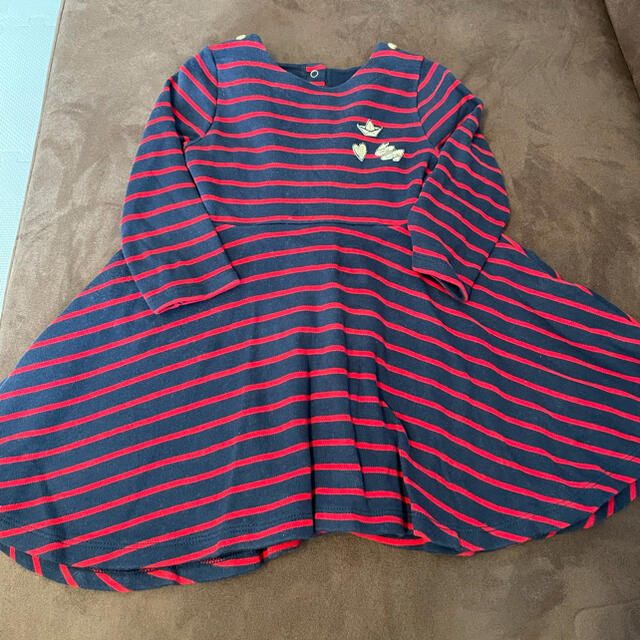 PETIT BATEAU(プチバトー)のプチバトー　ワンピース　長袖 キッズ/ベビー/マタニティのベビー服(~85cm)(ワンピース)の商品写真