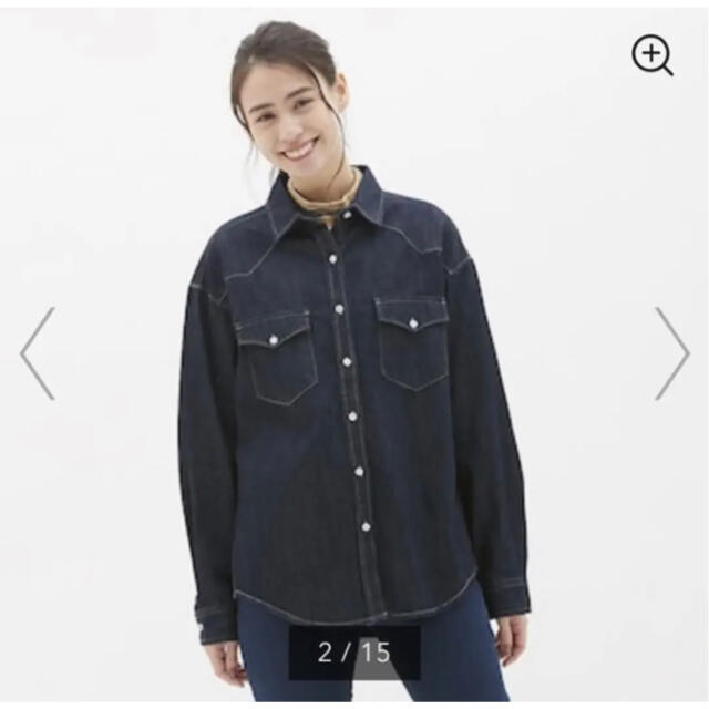 GU(ジーユー)のデニムシャツ　ジーユー　GU レディースのジャケット/アウター(Gジャン/デニムジャケット)の商品写真