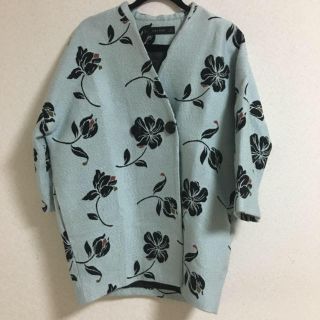 ザラ(ZARA)のZARA花柄コート(ノーカラージャケット)