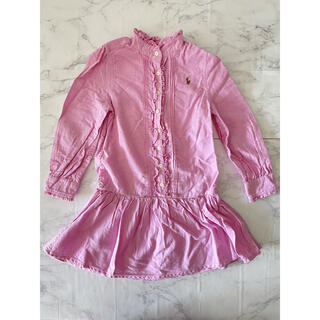 ラルフローレン(Ralph Lauren)のラルフローレン　チュニック　シャツ　5T 120　ピンク フリル　ワンピース(ワンピース)