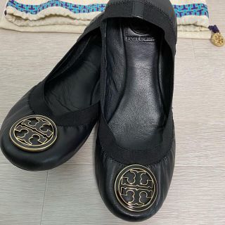 トリーバーチ(Tory Burch)の(専用)トリーバーチ　フラットシューズ　黒7.5M 箱無し袋有り(バレエシューズ)