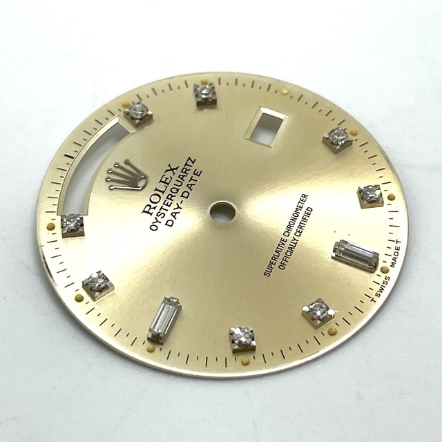 ROLEX - ロレックス ROLEX デイデイト オイスタークオーツ用 10Pダイヤ 交換用文字盤 腕時計 メタル ゴールド 美品