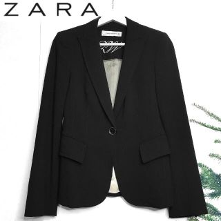 ザラ(ZARA)のZARA WOMAN ステッチ入り ジャケット 黒 ザラウーマン 36 Sサイズ(テーラードジャケット)