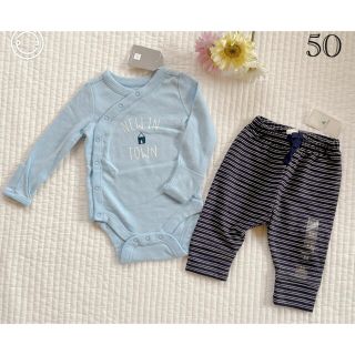 ベビーギャップ(babyGAP)の新品♡gap 前開きロンパース✖︎パンツ 50(ロンパース)