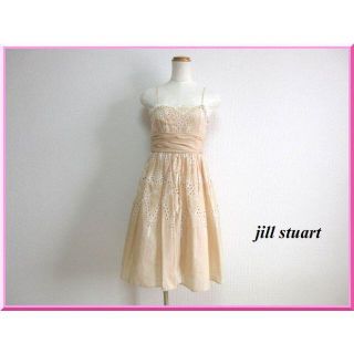 ジルスチュアート(JILLSTUART)のジルスチュアート★カットワーク刺繍ドレスワンピース★サイズ2(ひざ丈ワンピース)