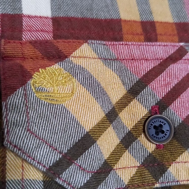 Timberland(ティンバーランド)のTimberlandウール混シャツ茶黄赤白チェックS/P新品未使用 メンズのトップス(シャツ)の商品写真