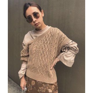 アメリヴィンテージ(Ameri VINTAGE)のranna様専用 着２回 ３WAY LAYERED CABLE KNIT(シャツ/ブラウス(長袖/七分))