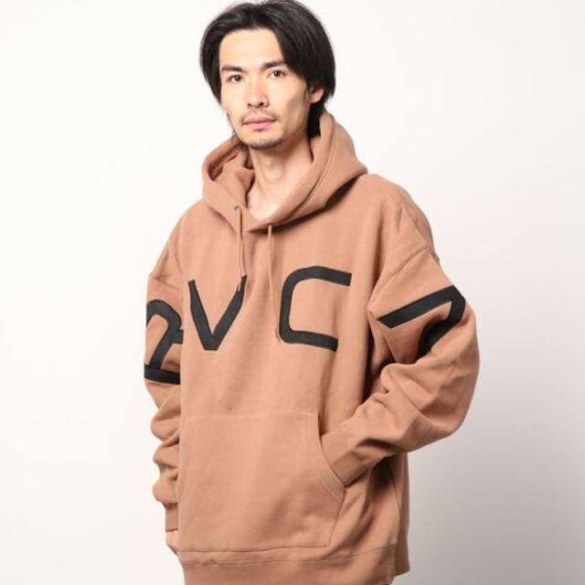 ルーカ RVCA パーカー ベージュ デカロゴ ビッグ刺繍ロゴ 希少カラー