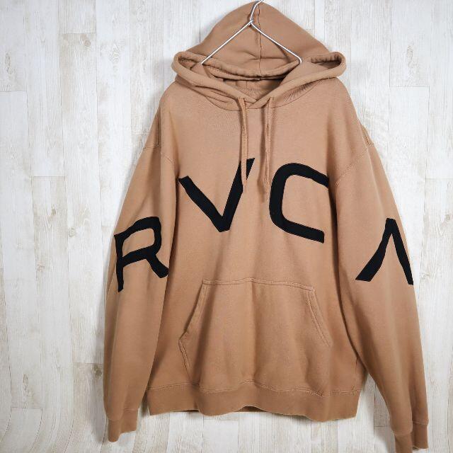 RVCA(ルーカ)のルーカ RVCA パーカー ベージュ デカロゴ ビッグ刺繍ロゴ 希少カラー メンズのトップス(パーカー)の商品写真