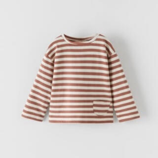 ザラキッズ(ZARA KIDS)の最終値下げ！【ZARA KIDS】ストライプ柄プレミアムロングTシャツ(Tシャツ/カットソー)