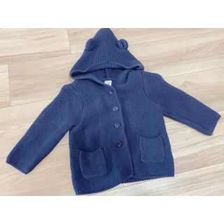 ベビーギャップ(babyGAP)のBABY GAP くま耳ニットカーディガンネイビー90アウター子供服(カーディガン)