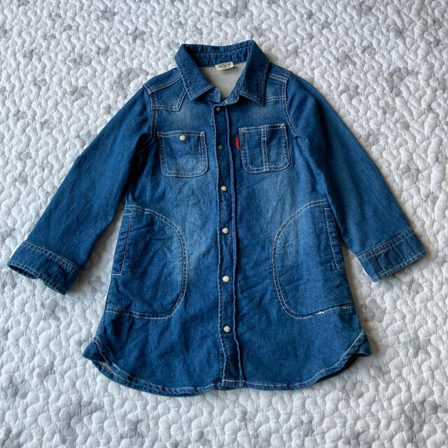 F.O.KIDS(エフオーキッズ)のF.O.KIDS デニムワンピース  サイズ110 キッズ/ベビー/マタニティのキッズ服女の子用(90cm~)(ワンピース)の商品写真