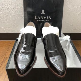 ランバンコレクション(LANVIN COLLECTION)のエナメル　フラットシューズ(ローファー/革靴)