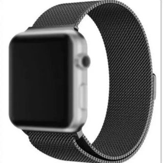 アップルウォッチ(Apple Watch)のApple watch ミラネーゼループバンド ブラック 42/44mm(金属ベルト)