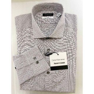 カルバンクライン(Calvin Klein)の新品 39/83 ★ カルバンクラインジーンズ 長袖 シャツ ストレッチ 茶(シャツ)