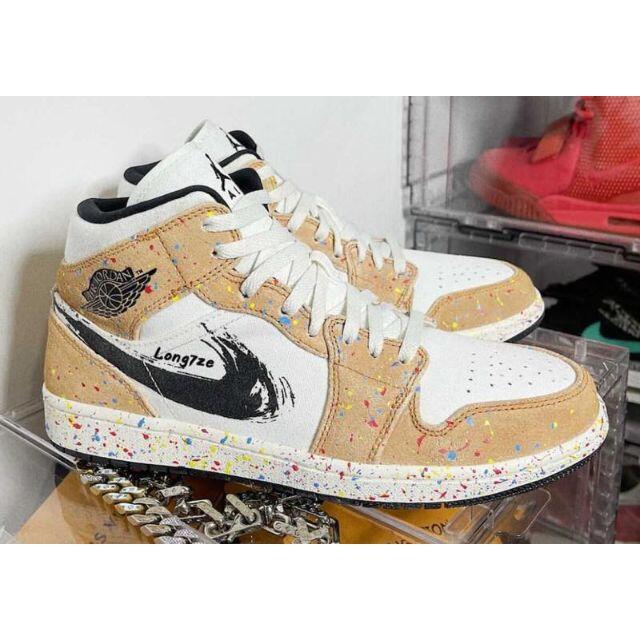 28.0cm☆ air jordan 1 mid se brush stroke