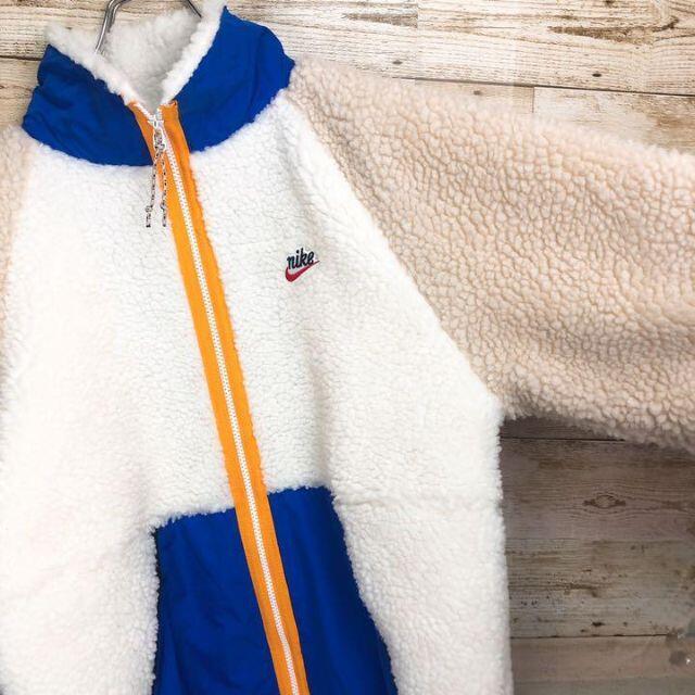 完売商品》NIKE ナイキ ボアフリースジャケット ホワイト 白 ブルー M