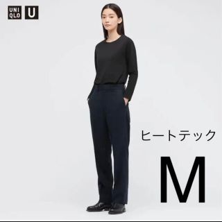 ユニクロ(UNIQLO)の2枚！UNIQLO ヒートテック　コットン　クルーネックT 黒　M(Tシャツ(長袖/七分))