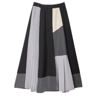 アメリヴィンテージ(Ameri VINTAGE)のラララ様専用着１回 COLOR SCHEME SKIRT グレー×ブラックS(ロングスカート)