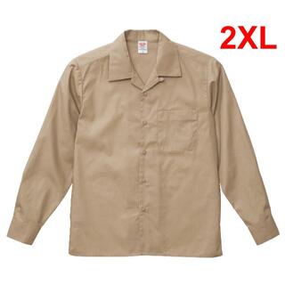 長袖シャツ オープンカラーシャツ 無地 長袖 シャツ オープンカラー XXL (シャツ)