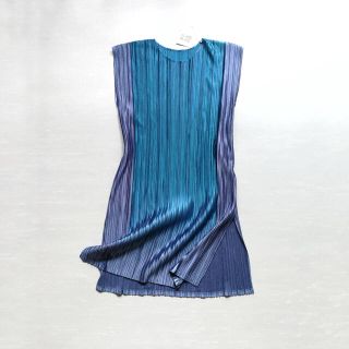 プリーツプリーズイッセイミヤケ(PLEATS PLEASE ISSEY MIYAKE)の未使用タグ付き　プリーツプリーズ　きれい色グラデーションチュニックトップス　3(チュニック)