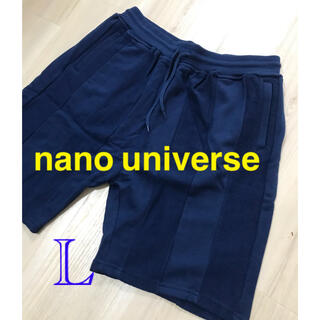 ナノユニバース(nano・universe)の【新品未使用】ナノユニバース　メンズ　ショートパンツ　ブルー Lサイズ　美品(ショートパンツ)