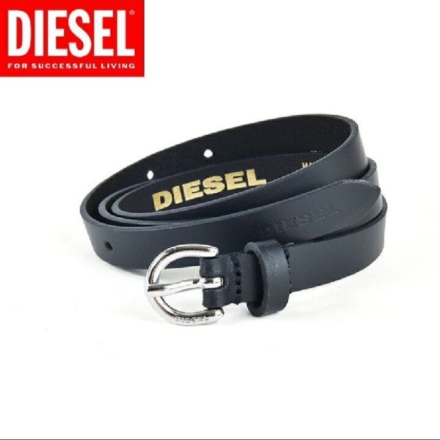 DIESEL 牛革 本革 シングルピン レザーベルトサイズ90/ブラック