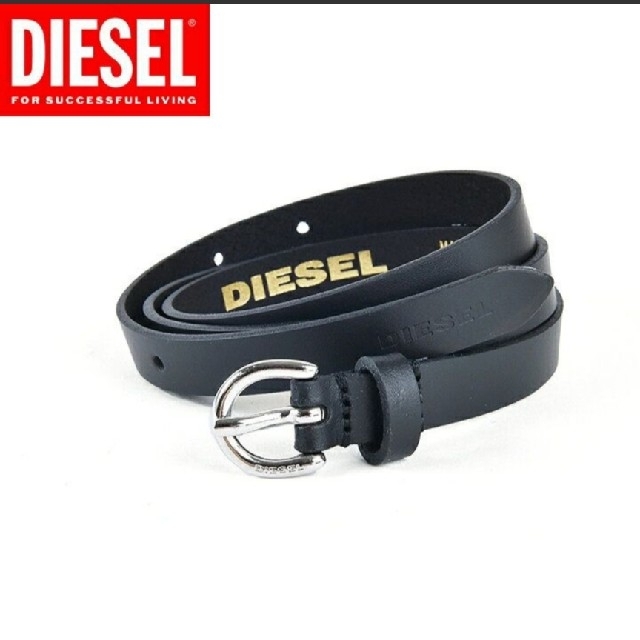 DIESEL 牛革 本革 シングルピン レザーベルトサイズ90/ブラック