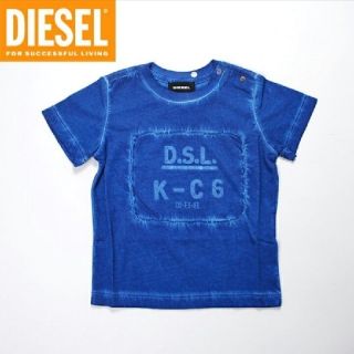 ディーゼル(DIESEL)のDIESEL 半袖 Tシャツ ウォッシュ加工 首元ボタン 24M/ブルーデニム(Tシャツ/カットソー)