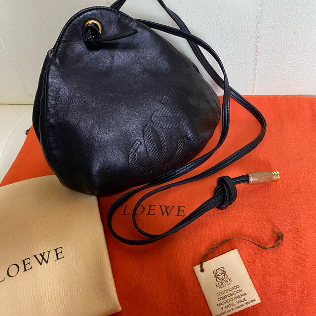 極　美品　付属品完備　LOEWE オールド　ロエベ ナッパレザー    バッグ