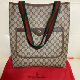 グッチ(Gucci)の極　美品　GUCCI オールド　グッチ シェリーライン トート　バッグ　綺麗(トートバッグ)