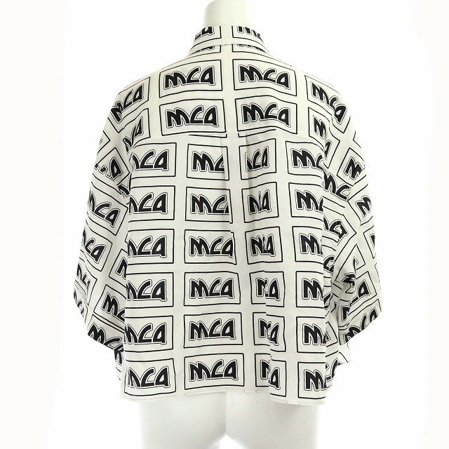 Alexander McQueen(アレキサンダーマックイーン)のアレキサンダーマックイーン McQ ブラウス シャツ 半袖 IT36 白 黒 レディースのトップス(シャツ/ブラウス(半袖/袖なし))の商品写真