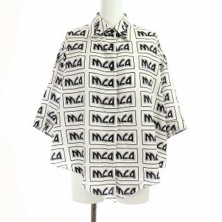 アレキサンダーマックイーン(Alexander McQueen)のアレキサンダーマックイーン McQ ブラウス シャツ 半袖 IT36 白 黒(シャツ/ブラウス(半袖/袖なし))